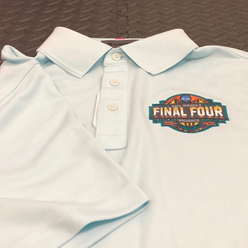 G/FORE Polo Shirt Mens Large Blue NCAA Women's Final Four Phoenix 2024 UPF 50+